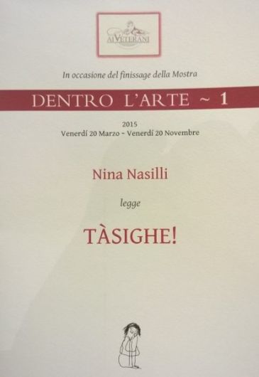 Nina legge "Tàsighe!" ai Veterani