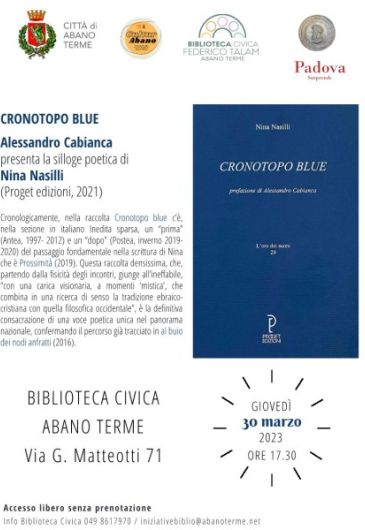 Alessandro Cabianca presenta CRONOTOPO BLUE